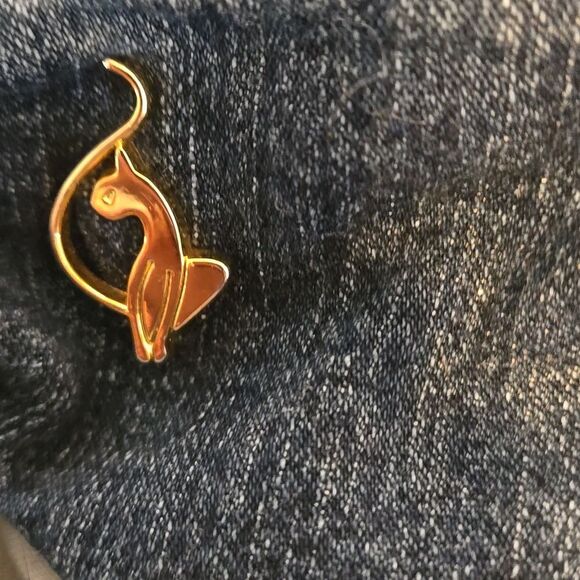 Baby Phat Cropped Denim Low Rise Cat Logo Jeans with Cuffed Hem - Picture 10 of 10